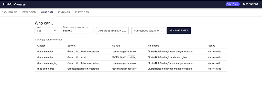 RBAC Manager permission search tool